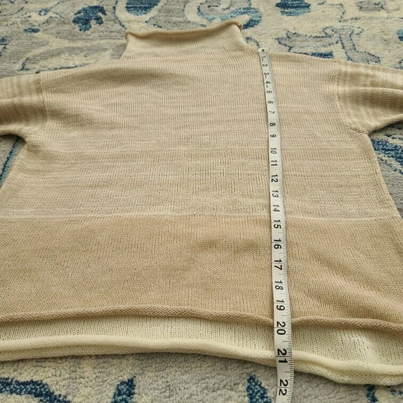 Krista Larson Sweater Mock Neck Layered Tan Beige Wearable Fiber Art Lagenlook - Picture 11 of 12